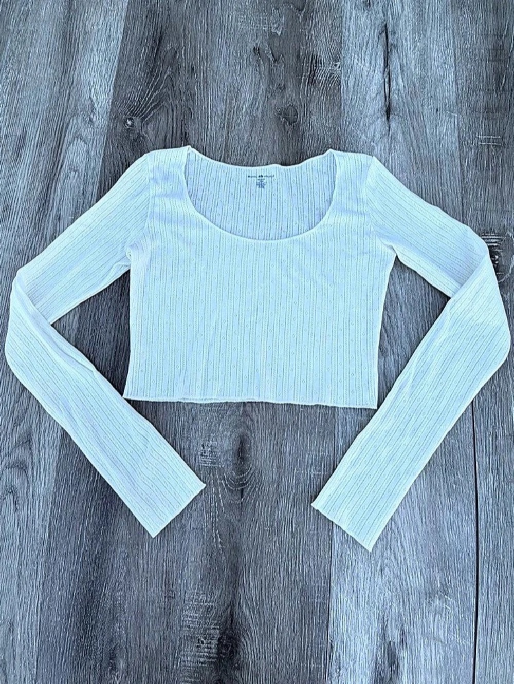 Brandy Melville Top Long Sleeve White one size